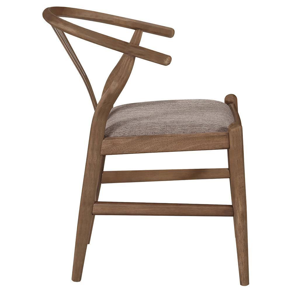Dinah Danish Y-Shaped Back Dining Side Chair Walnut And Brown (Set Of 2)