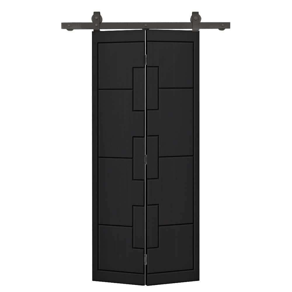 Calhome Modern Bi-Fold Barn Door with Sliding Hardware Kit
