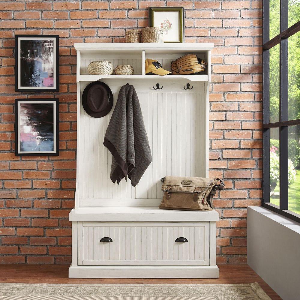 Seaside Hall Tree 40'' Wide with Bench and Shoe Storage