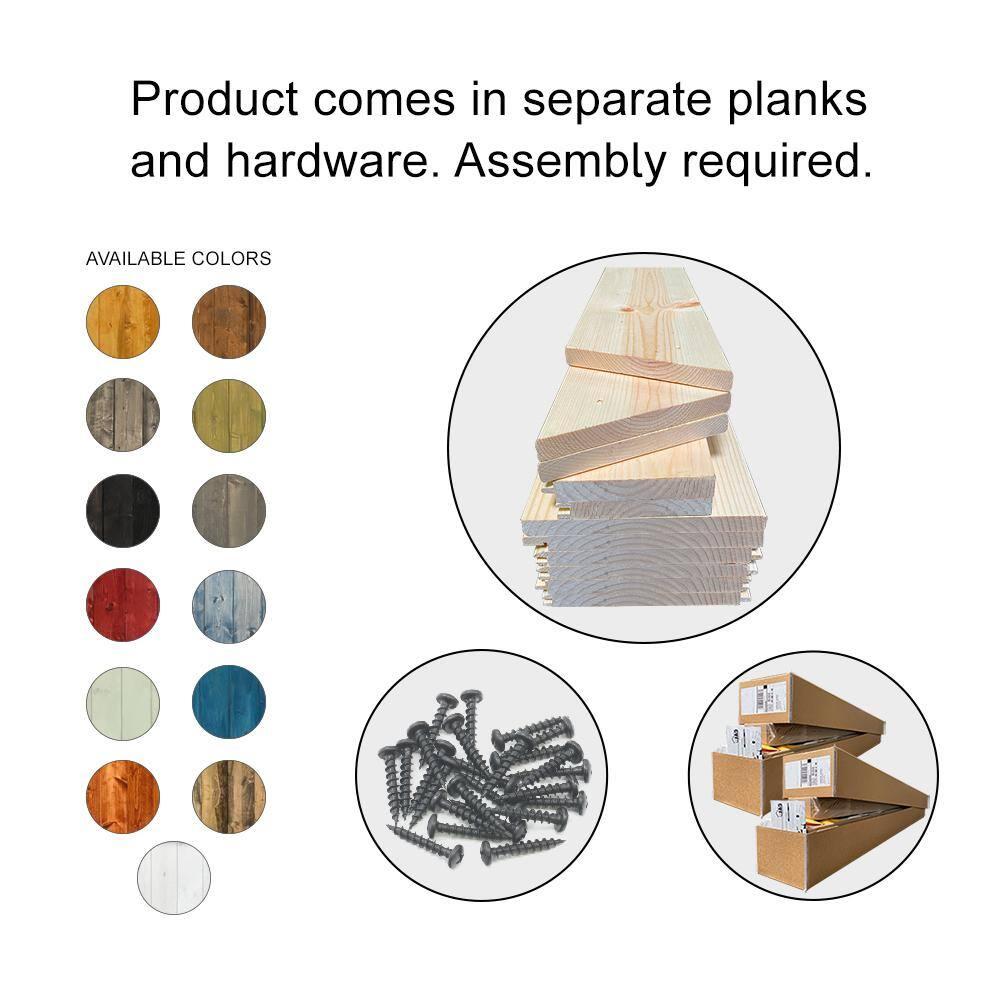 Calhome 84'' Solid Wood Paneled Painted with Installation Hardware Kit Barn Door