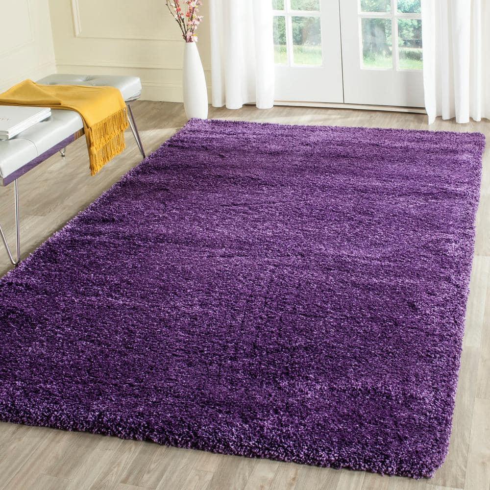 Milan Shag SG180 Power Loomed Indoor Area Rug - Purple - 7'x7' - Safavieh