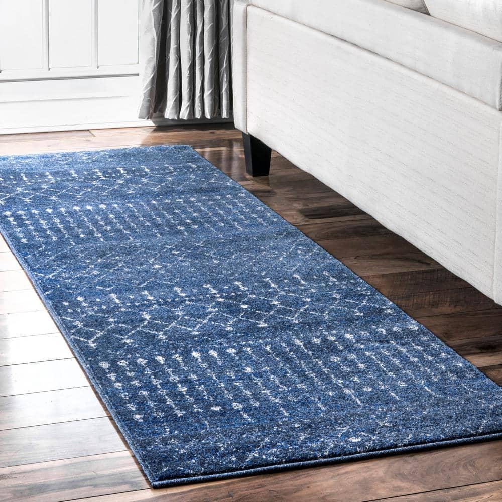 nuLOOM Moroccan Blythe Area Rug, Runner 2' 8" x 8', Dark Blue