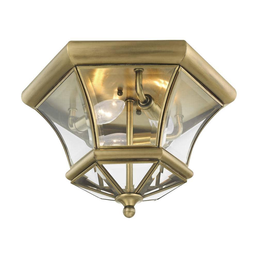 Livex Lighting Monterey Ceiling Mount in Antique Brass