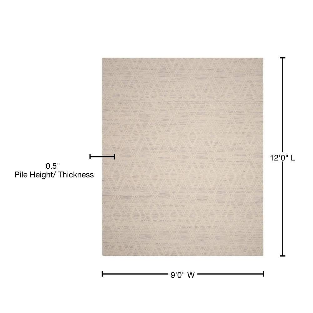 Marbella MRB312 Hand Loomed Indoor Area Rug - Silver/Ivory - 9'x12' - Safavieh