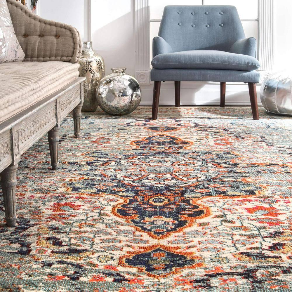 nuLOOM Sarita Distressed Persian Area Rug, 12' x 15', Gray