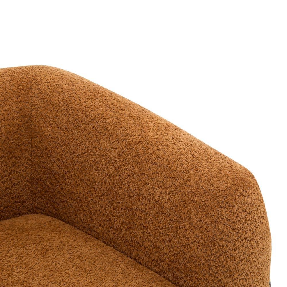 Christopher Knight Home Raymond Birch Wood Boucle Upholstered Club Chair, Caramel