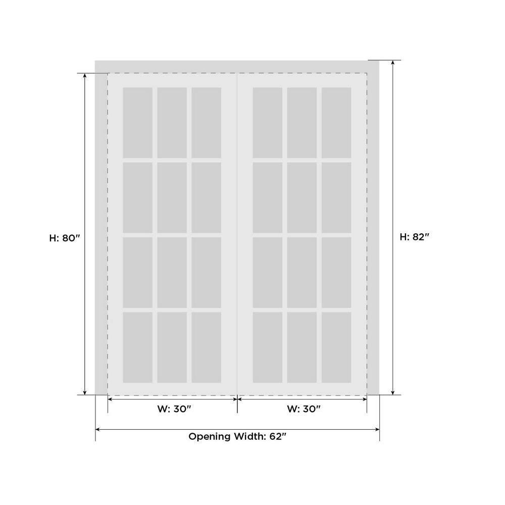 SARTODOORS 2566 Solid + Manufactured Wood Paneled French Doors