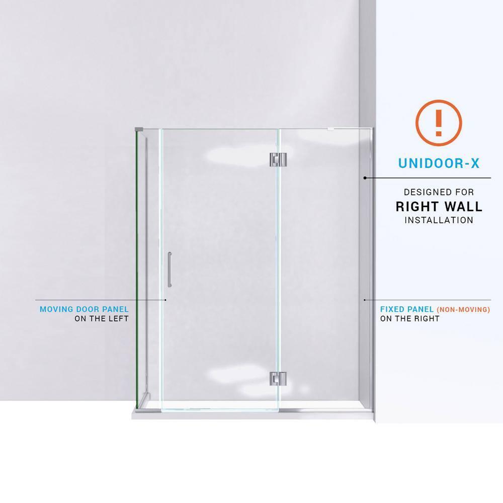 DreamLine Unidoor-X 59.5" x 72" Frameless Rectangle Hinged Shower Enclosure E32906530R-09