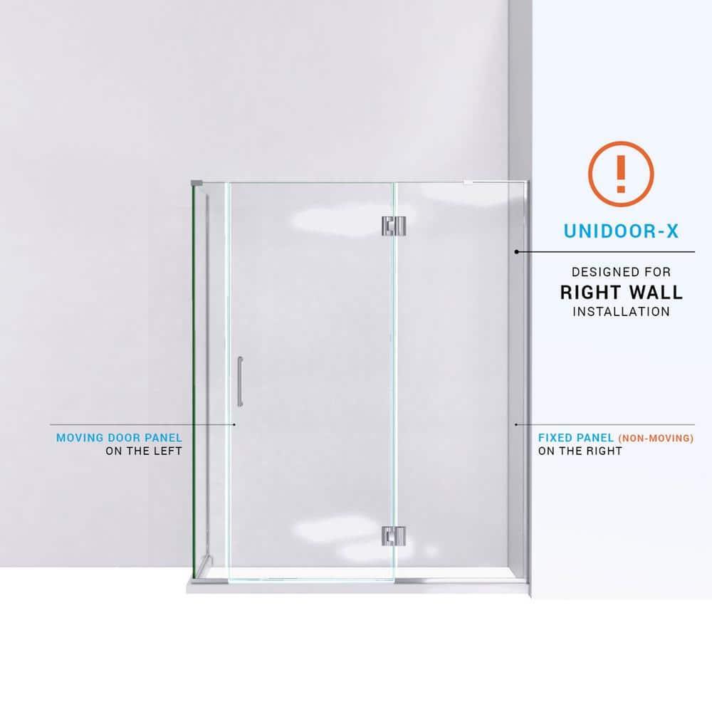 Unidoor-X 60" x 72" Rectangle Hinged Shower Enclosure