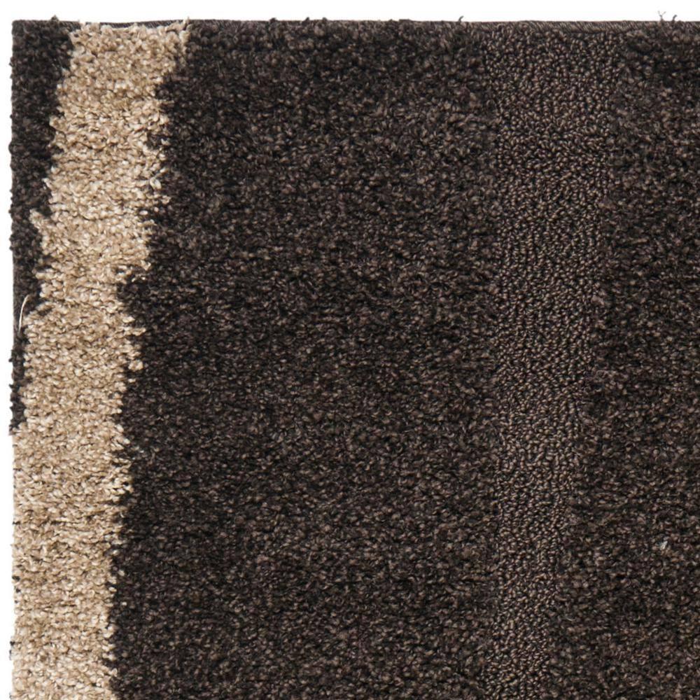 Florida Shag SG451 Power Loomed Indoor Area Rug - Dark Brown/Beige - 6'x9' - Safavieh