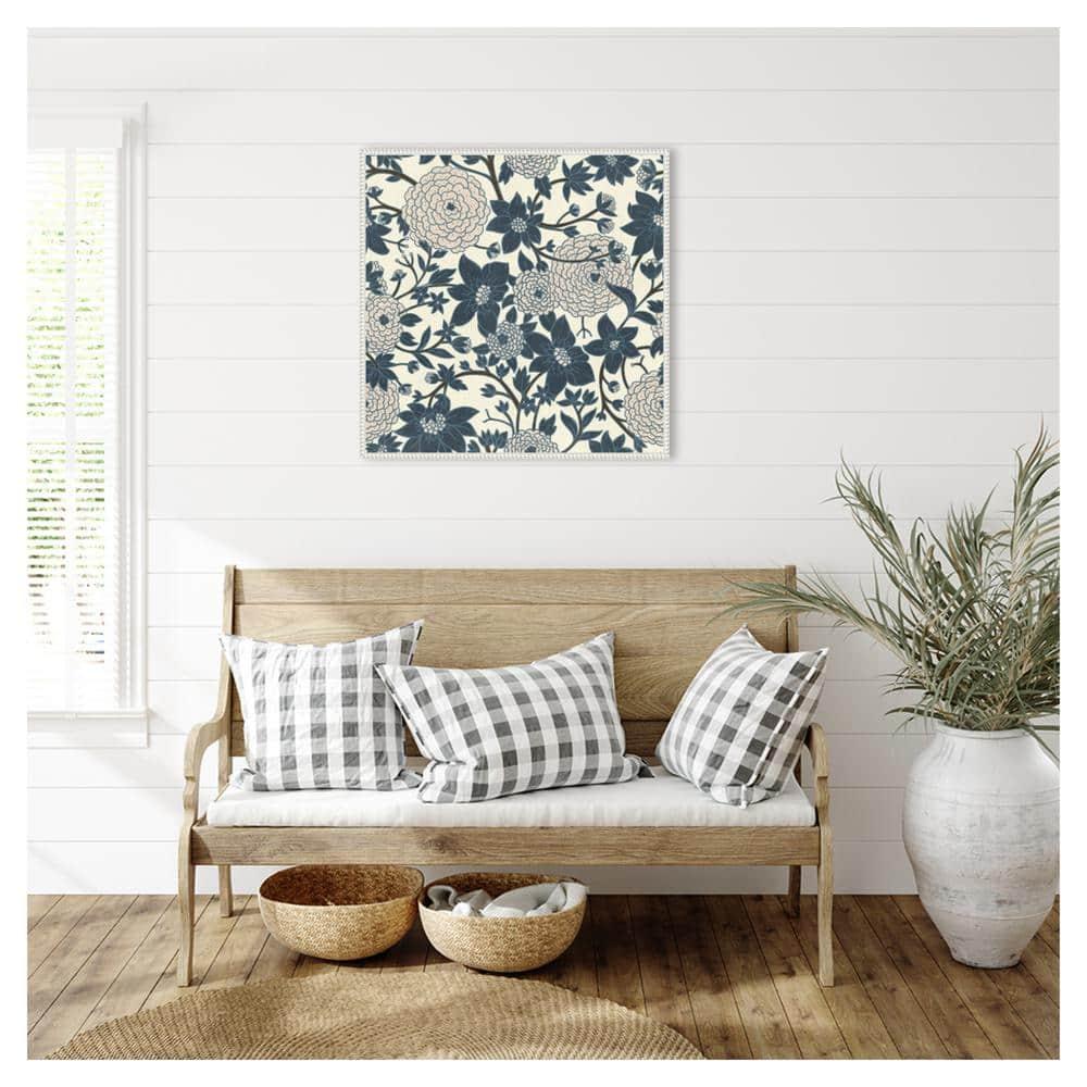 Amanti Art 30"x30" Puff Ball Vines Cream by Katie Oshea Framed Canvas Wall Art Print