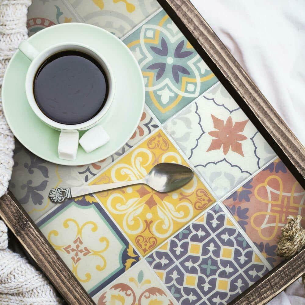 10.5'' W x 10.5'' L PVC Peel and Stick Field Tile