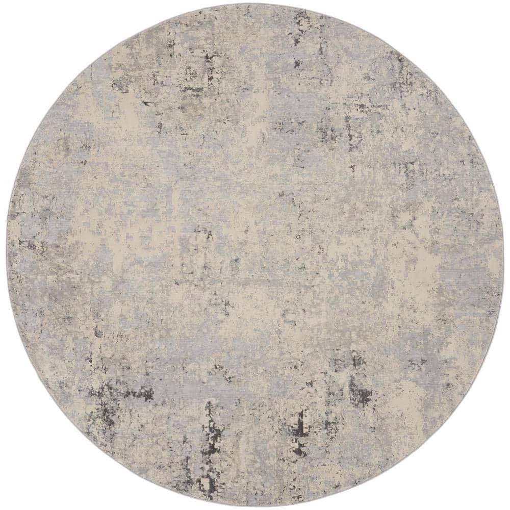 Nourison Rustic Textures Modern Indoor Area Rug Grey/Beige 5'3" x round