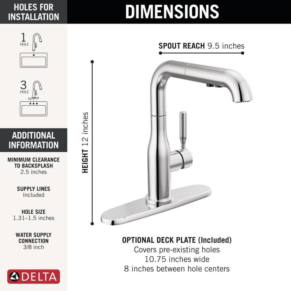 Almari Pull-Out Sprayer Kitchen Faucet, Single Handle Kitchen Sink Faucet