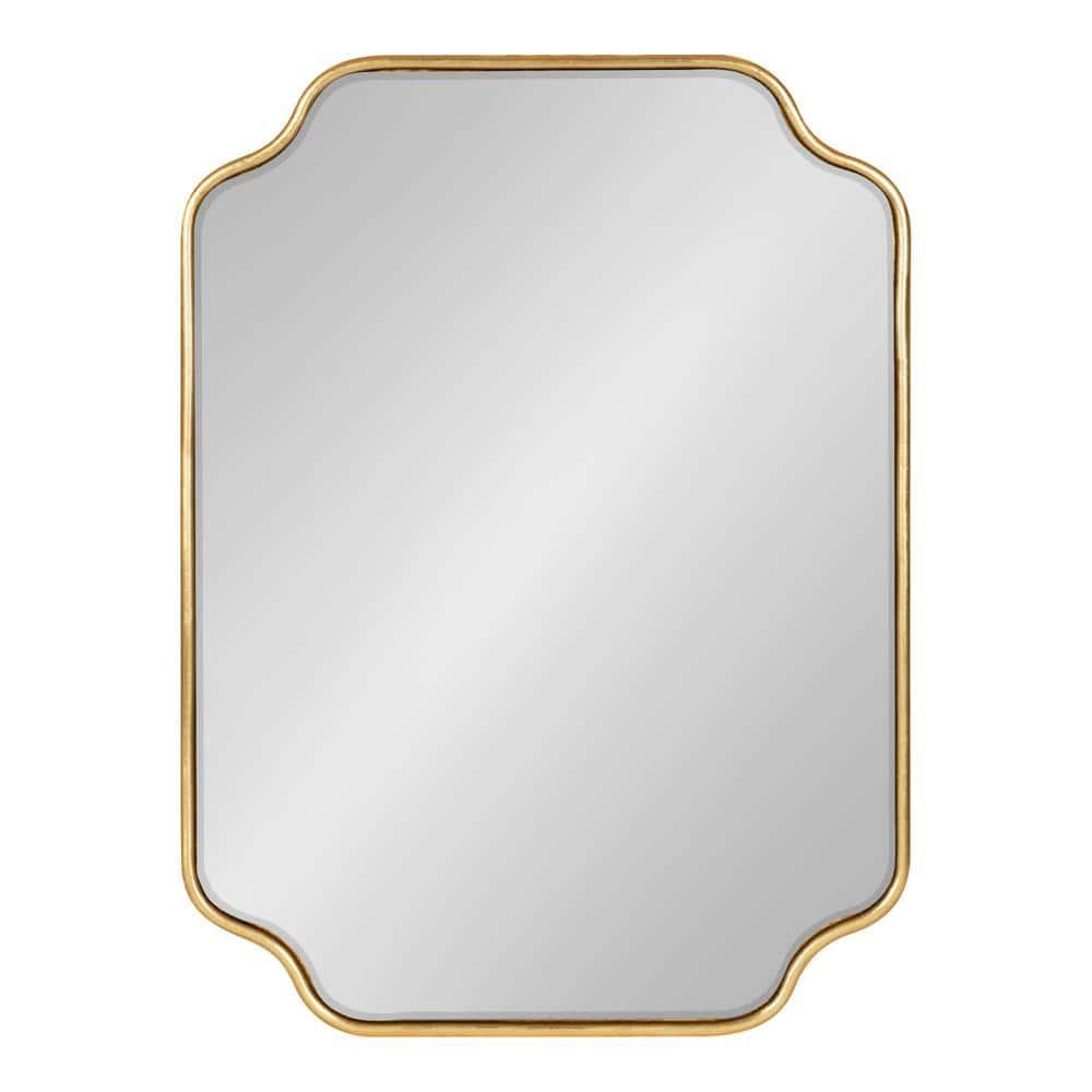 Kate and Laurel Plumley Glam Scalloped Wall Mirror, 18 x 24, Gold, Transitional Mirror Wall Decor