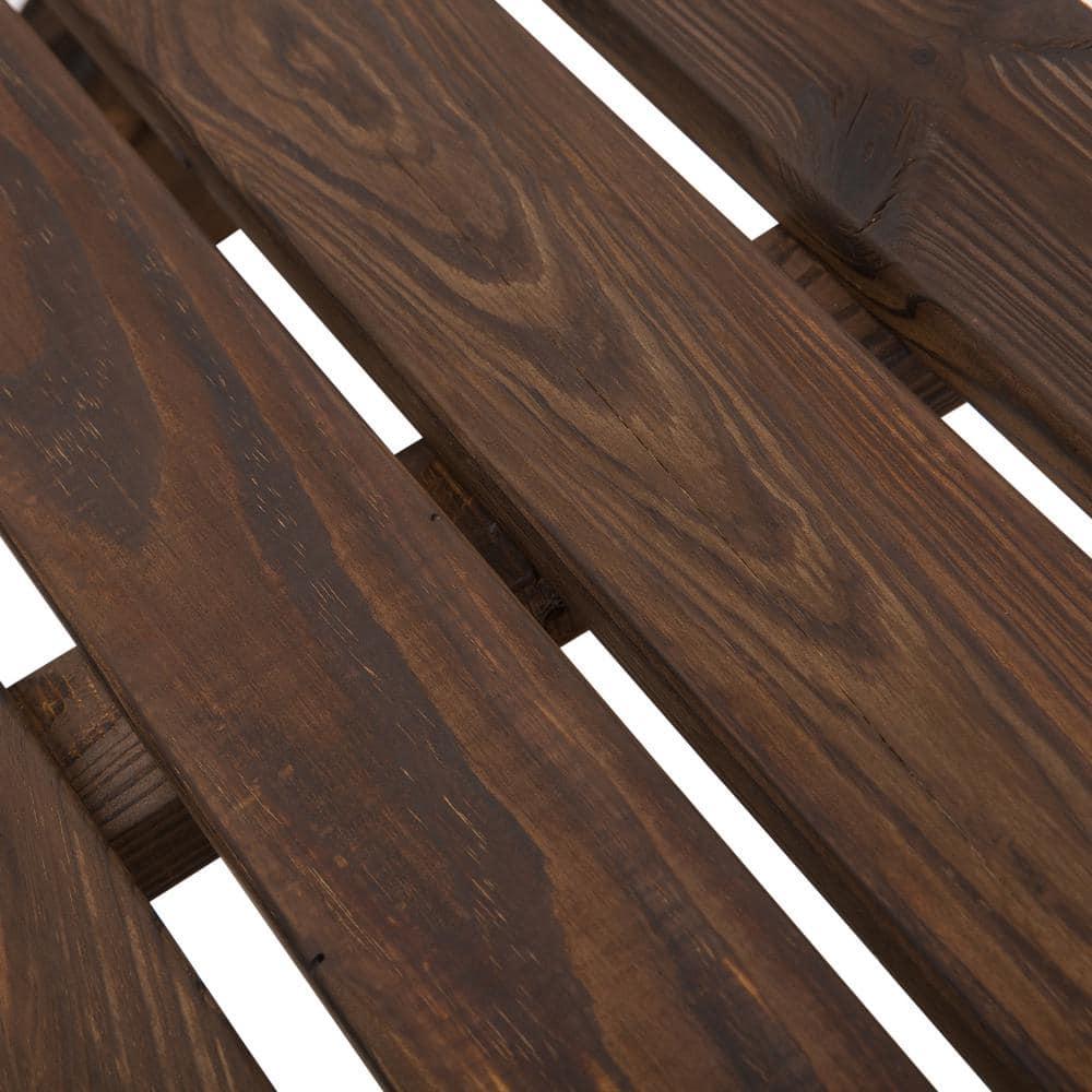 Outsunny 2-Person Wooden Garden Bench, Outdoor Wagon Wheel Porch Bench for Backyard Garden, Support 550 LBS, Rustic Country Style, Brown