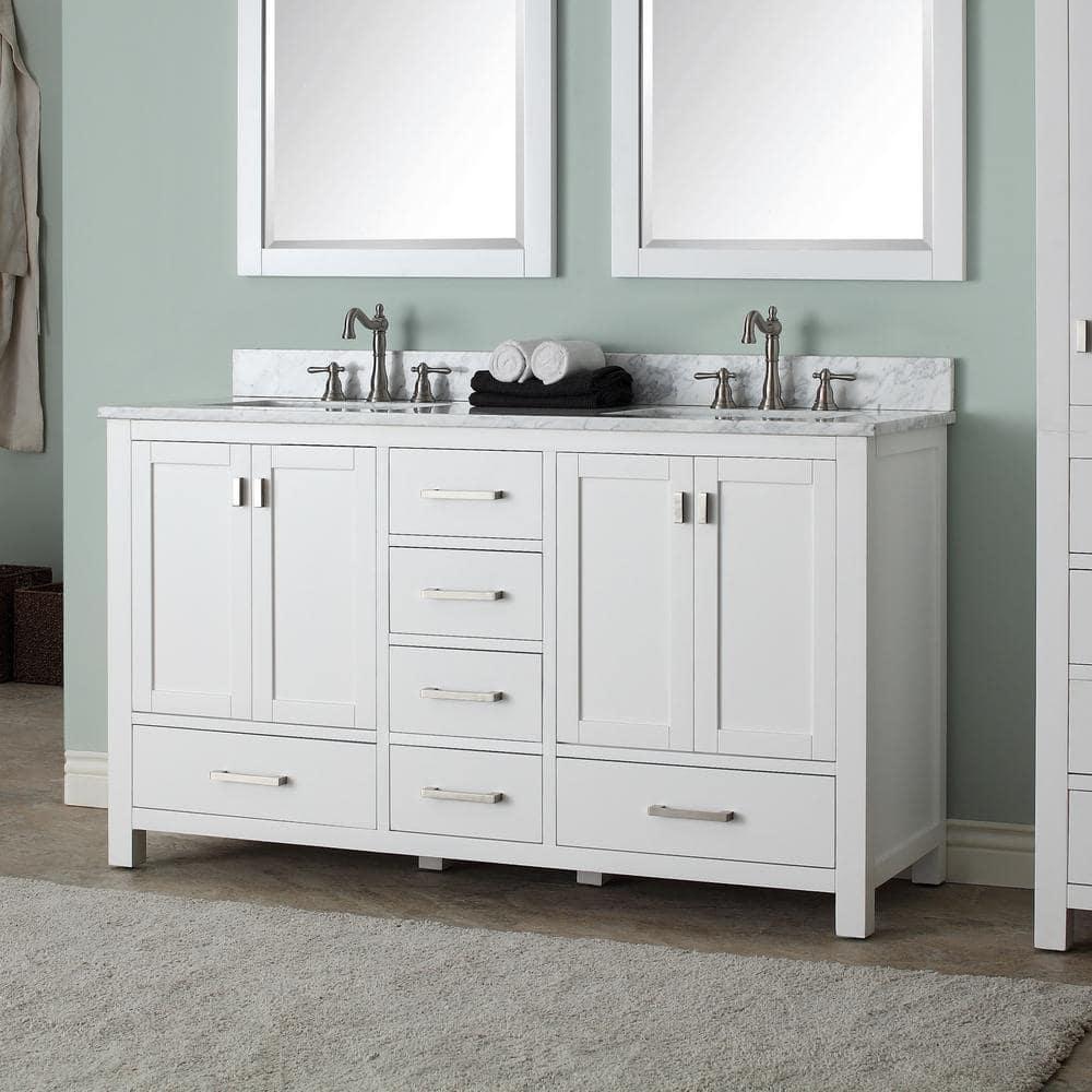 Avanity Modero-V60 Modero 60" Double Free Standing Wood Vanity Cabinet Only - White