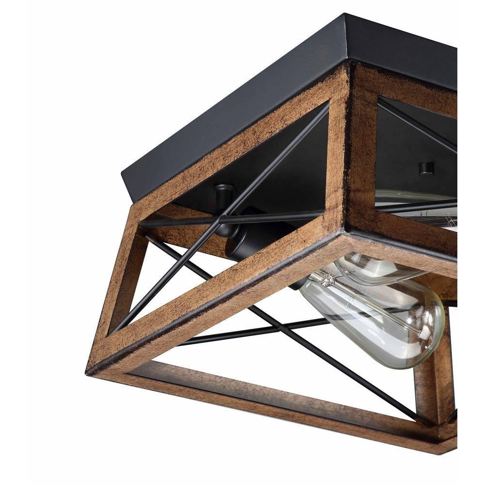 2-Light Farmhouse Close to Ceiling Light Fixture, Flush Mount Ceiling Light for Kitchen, Dining Room, Living Room, Hallway