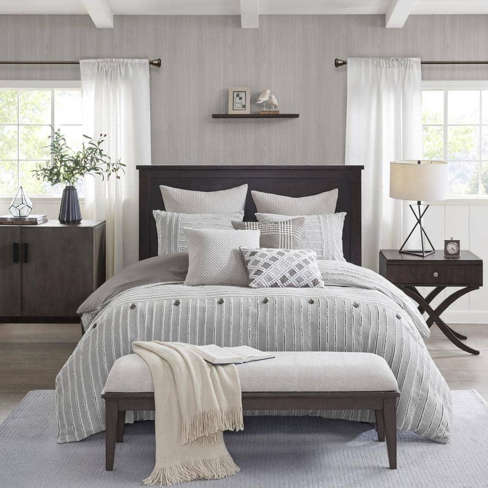 Madison Park Signature Madison Park Signature Essence Oversized Cotton Clipped Jacquard Comforter Set