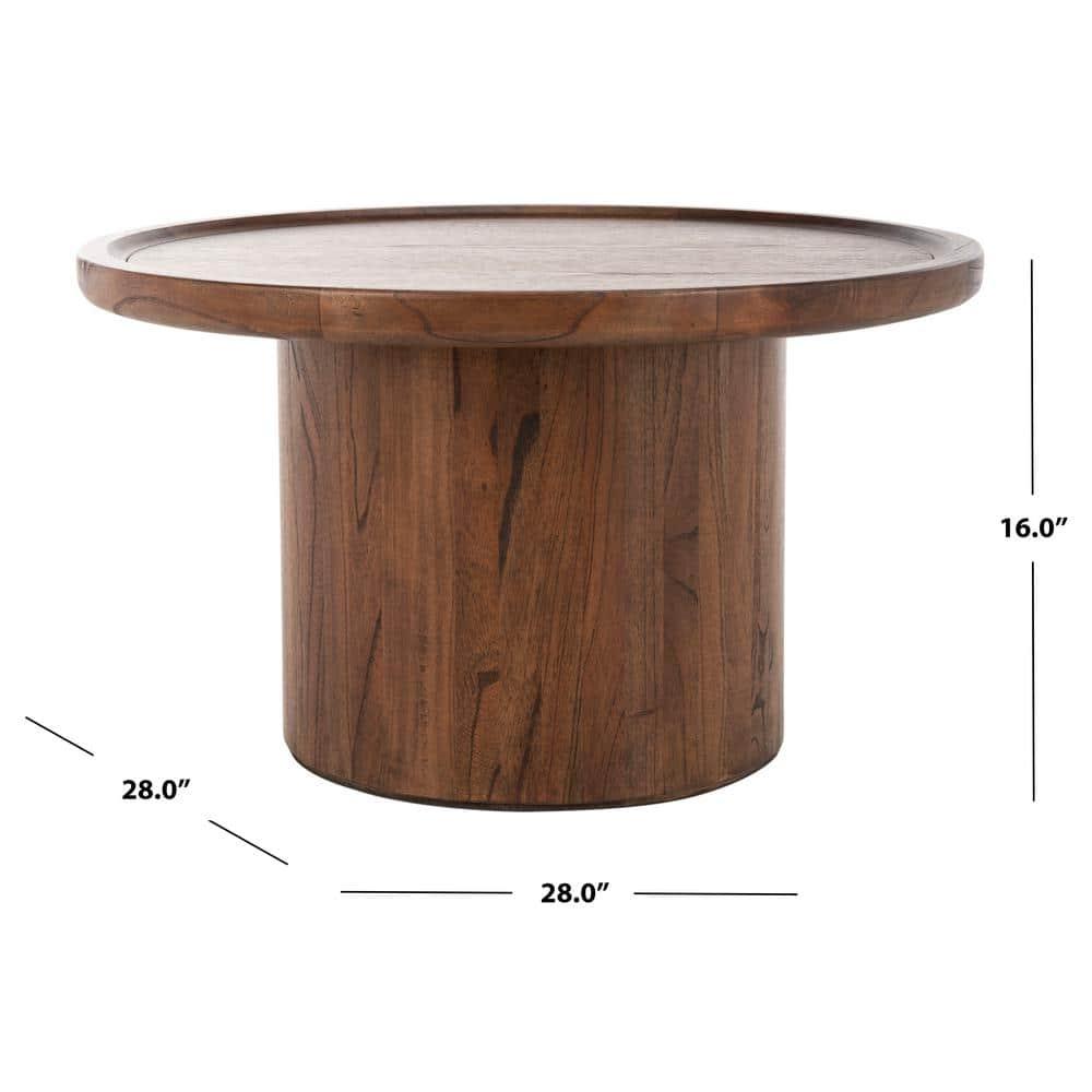 Devin Round Coffee Table - Dark Oak - Safavieh