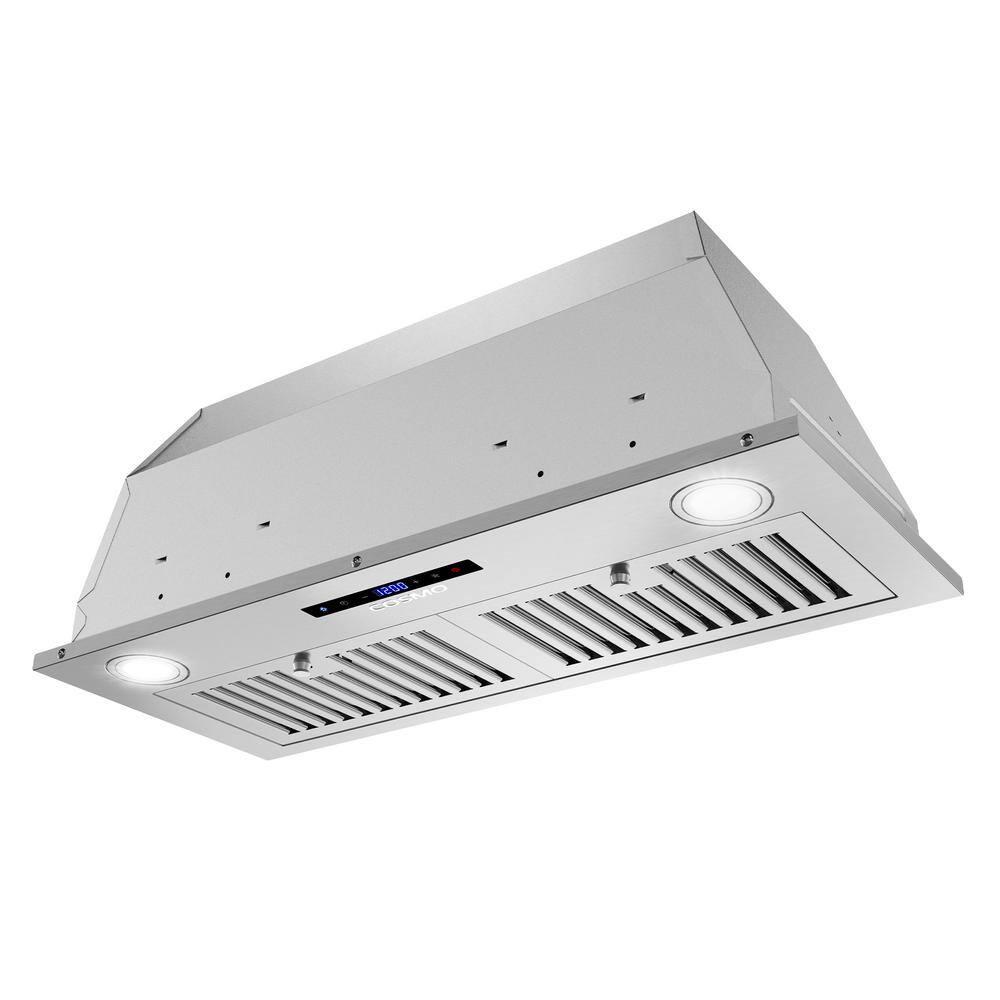 Cosmo 30 in. Lumin Collection Ducted Insert Range Hood, Touch Controls, LED Lights, Permanent Filters, Stainless Steel