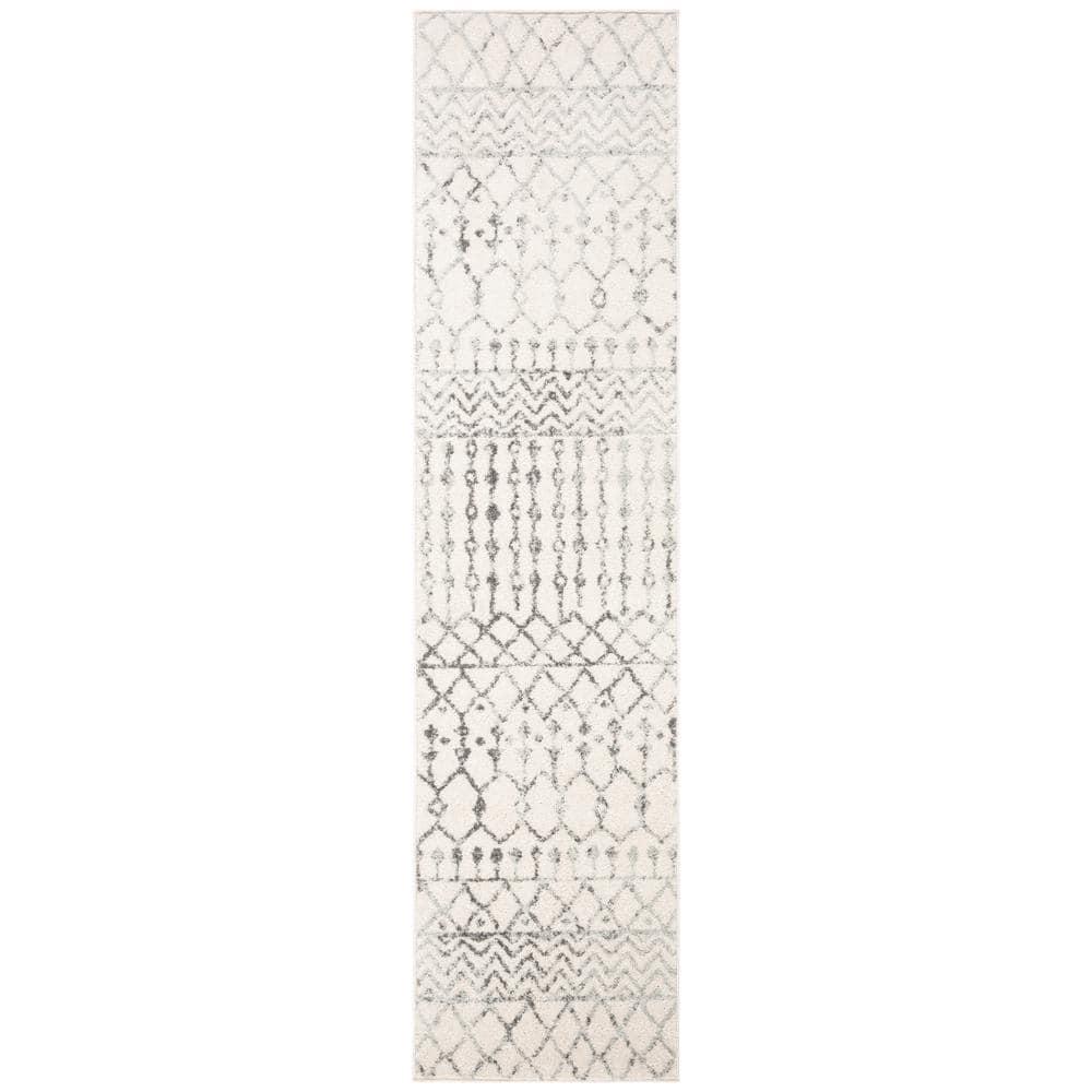 Tulum TUL270 Power Loomed Indoor Runner Rug - Ivory/Grey - 2'x19' - Safavieh