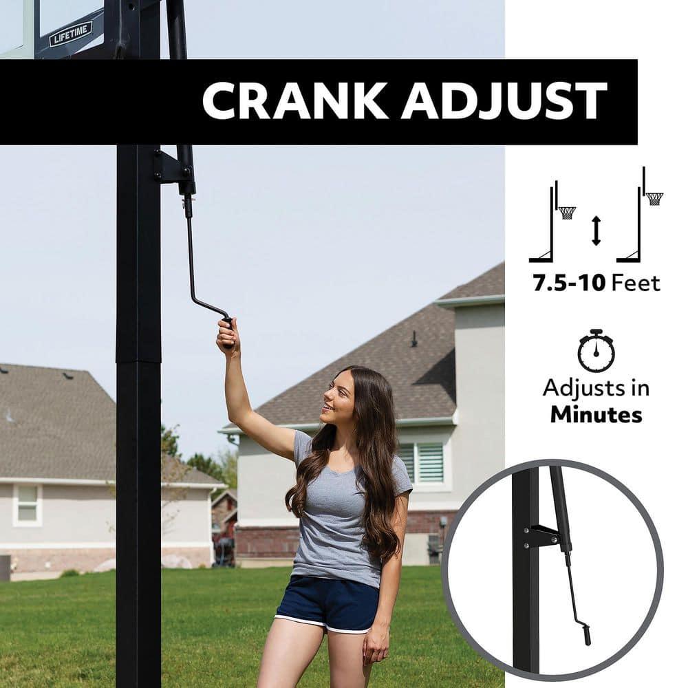 Lifetime New Adjustable Bolt Down Basketball Hoop (60-inch Tempered Glass), 90569