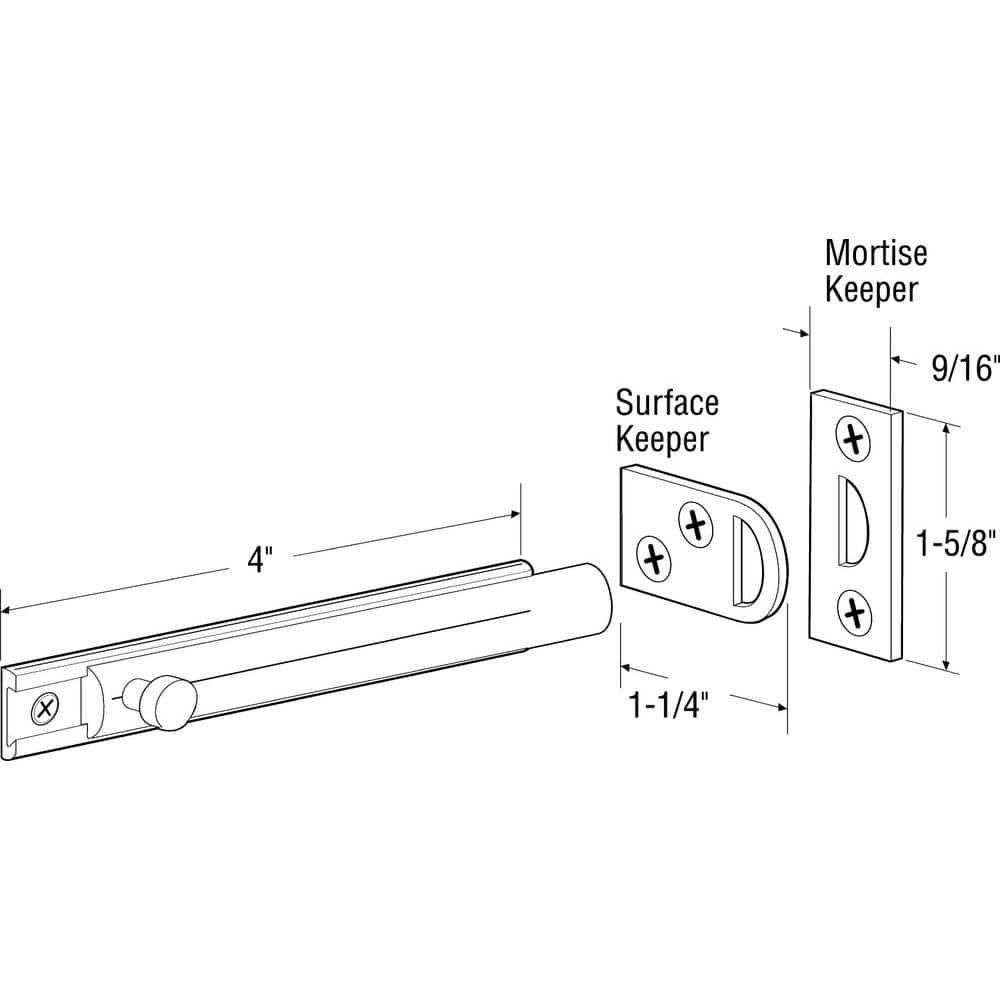 4 in. Surface Bolt (Single Pack)