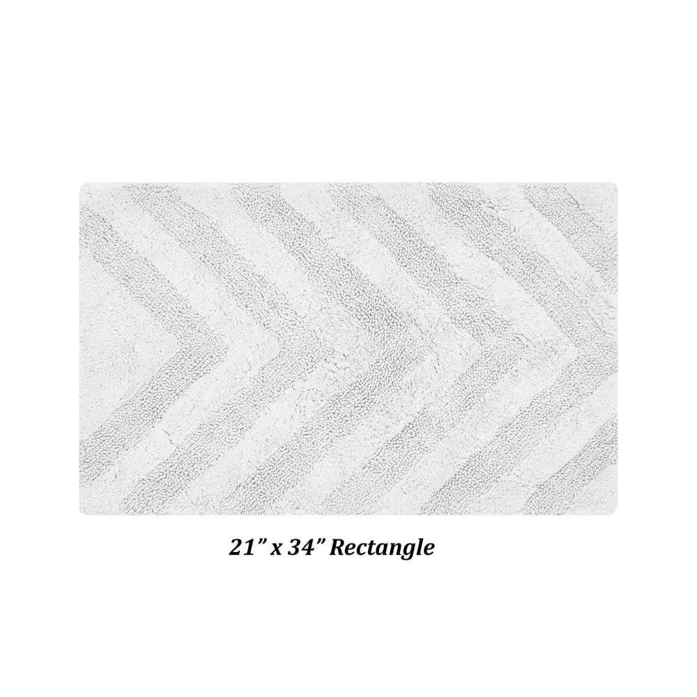 Better Trends Hugo 100% Cotton Tufted Non-Slip Backing Bath Rug 21" x 34" Rectangle - White