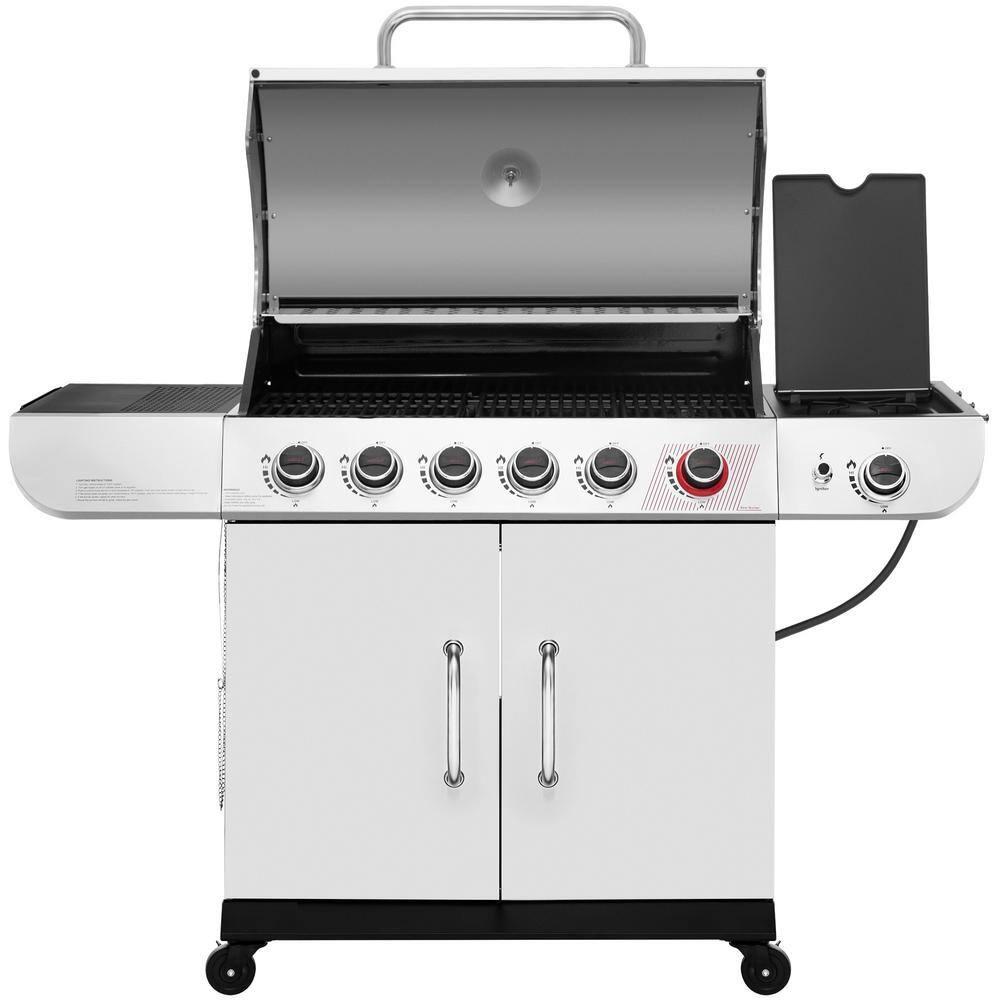 Stainless Steel 6-Burner Propane Gas Grill with Side Burner