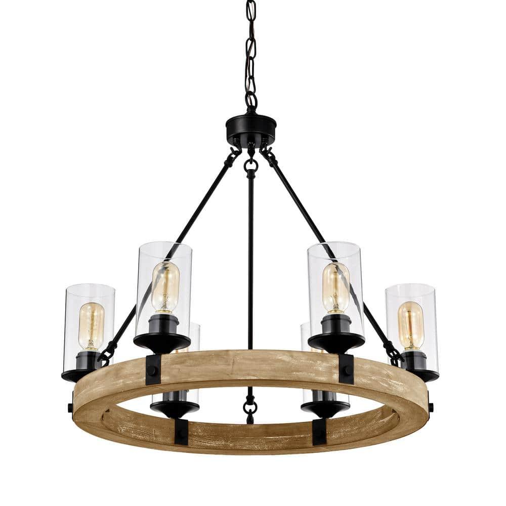 Three Posts™ Dahlia 6 - Light Dimmable Wagon Wheel Chandelier