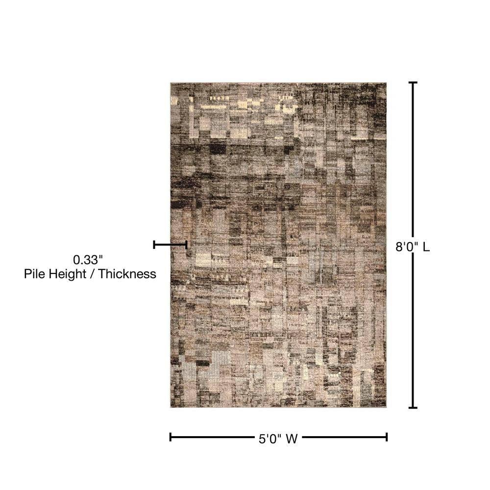 Nuloom Lilly Abstract 5x8 Indoor Area Rug for Living Room Bedroom Dining Room Kitchen, Brown/Ivory