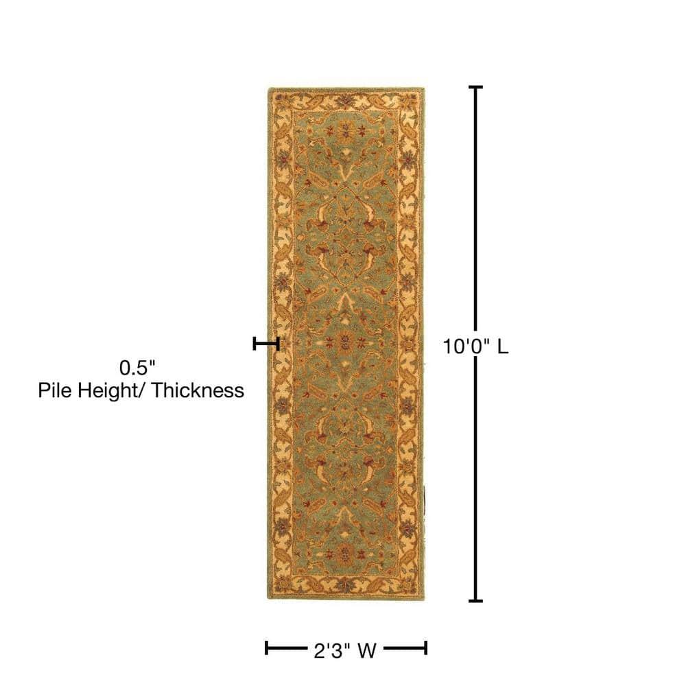 Antiquity AT311 Hand Tufted Runner Rug - Teal/Beige - 2'3"x10' - Safavieh.