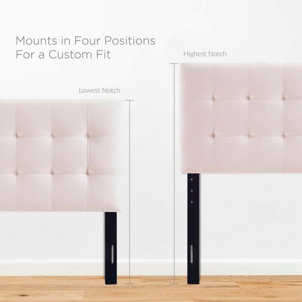 Modway Lily Biscuit Tufted Twin Performance Velvet Headboard in Pink