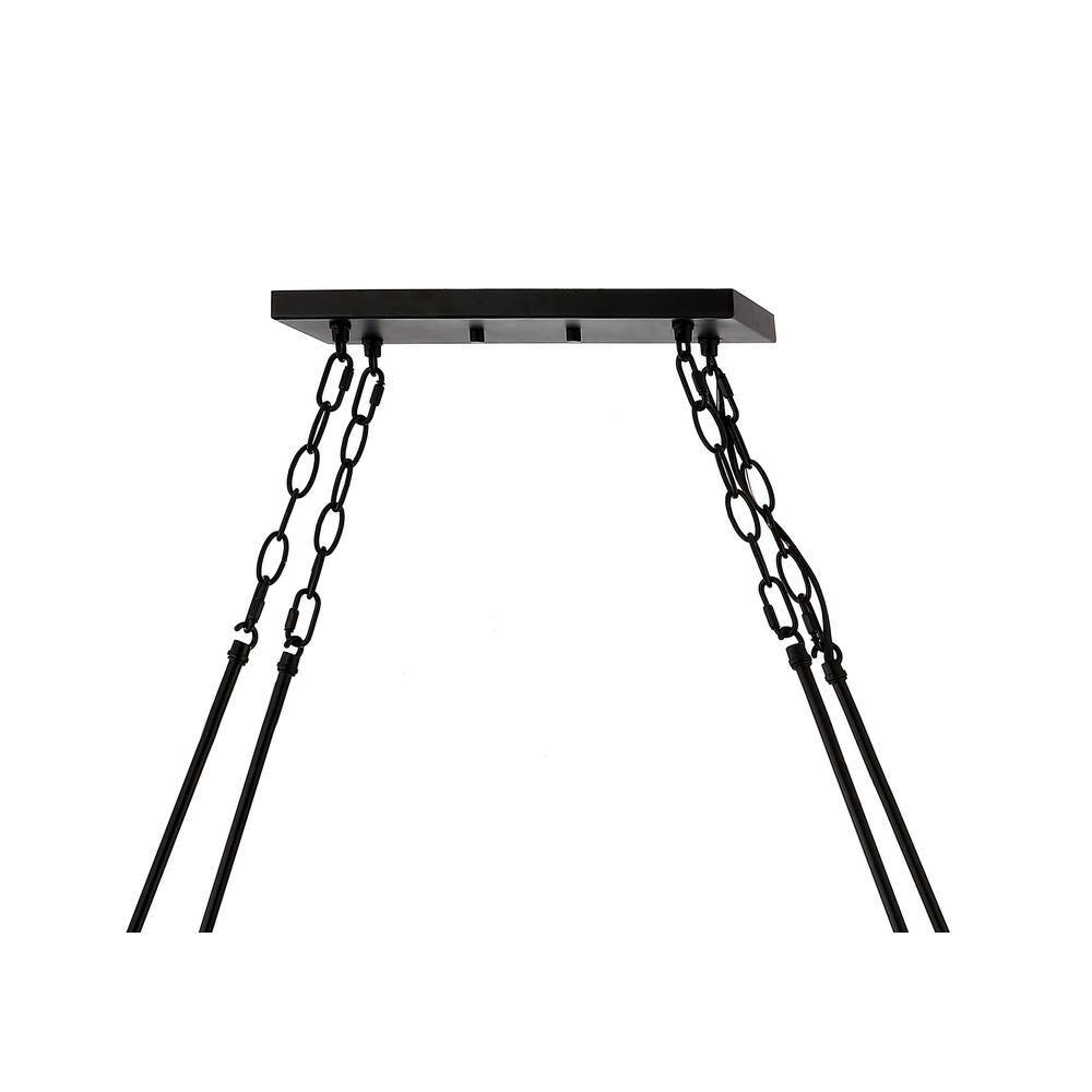 JONATHAN Y JYL7555A Coronet 45.5" 12-Light Seeded Glass/Iron Rustic Farmhouse Rectangular LED Candelier, Industrial, Vintage for living room, dinning room, bedroom Bulb Included, Oil Rubbed Bronze