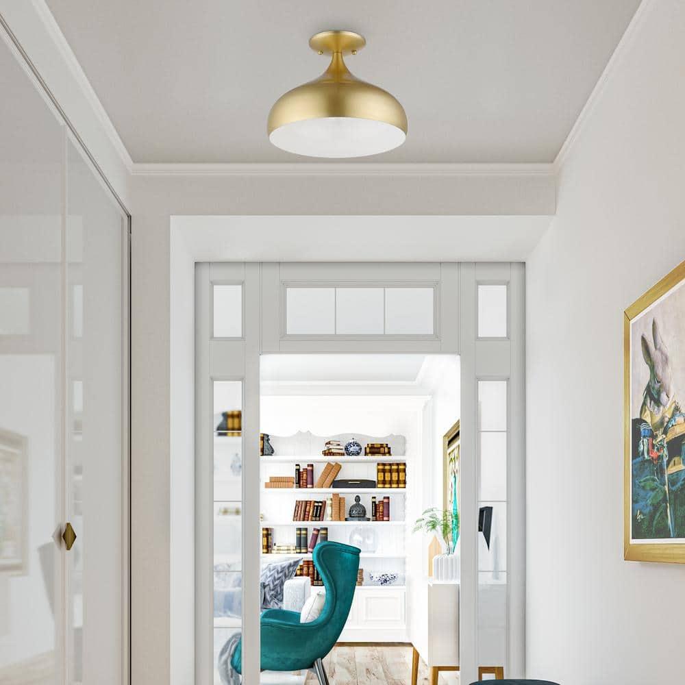 Livex Lighting Amador 1 - Light Semi-Flush Mount in  Soft Gold