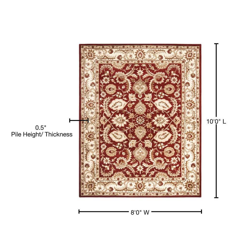 Royalty ROY244 Hand Tufted Area Rug - Red/Ivory - 8'x10' - Safavieh.