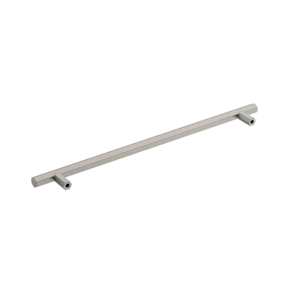 Amerock Caliber 10-1/16 inch (256mm) Center-to-Center Satin Nickel Cabinet Pull