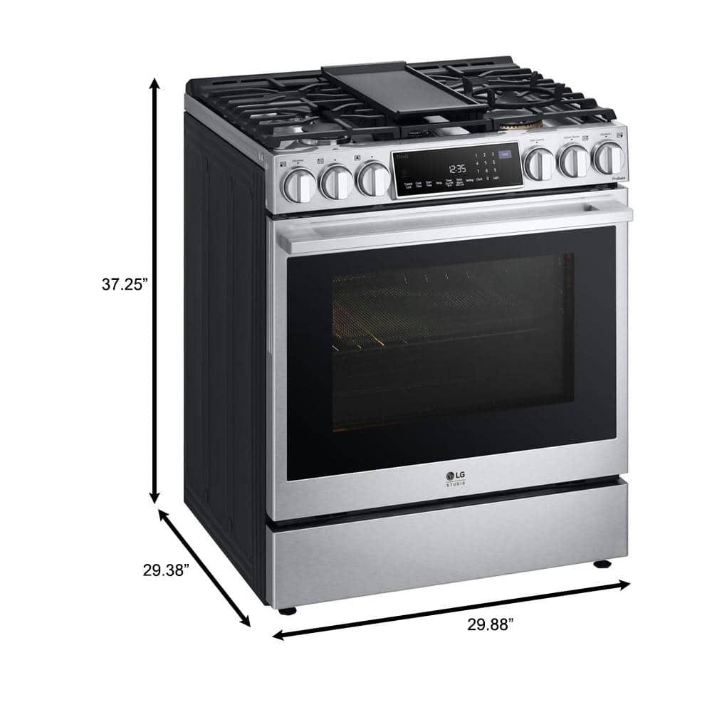 LG Studio LG STUDIO Smart Wi-Fi Dual Fuel Slide-in Range with ProBake Convection® and EasyClean®, 6.3 cu. ft. LSDS6338F