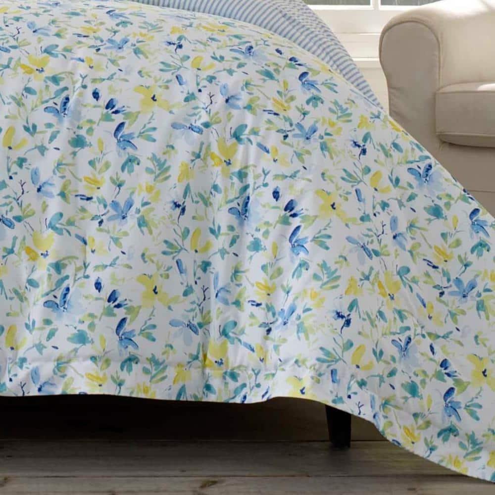 Laura Ashley Laura Ashley Nora Blue Cotton Comforter Bonus Set