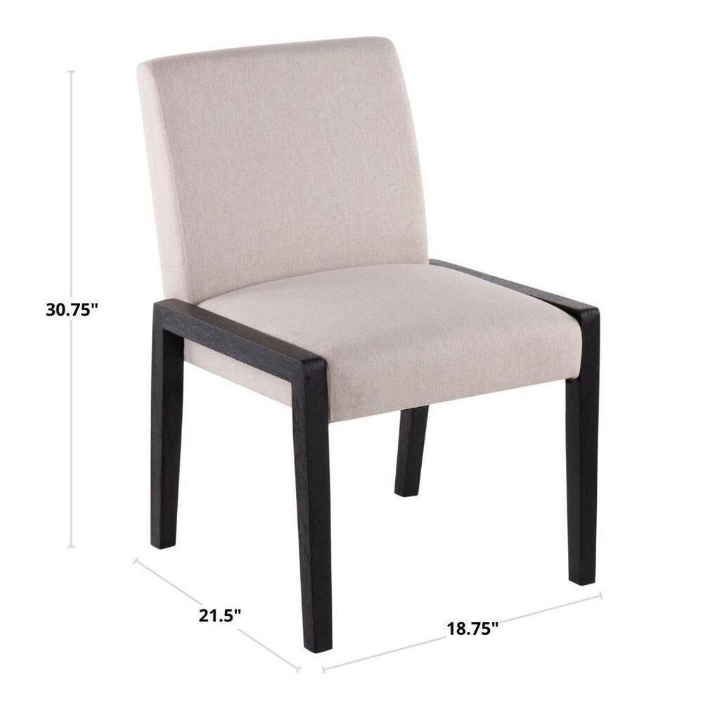Set of 2 Carmen Dining Chairs Black/Beige - LumiSource: Elegant Upholstered, Contemporary Style, Foam-Padded Comfort