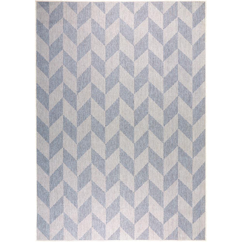 Nicole Miller New York Patio Country Calla Herringbone Indoor/Outdoor Area Rug, Blue/Grey