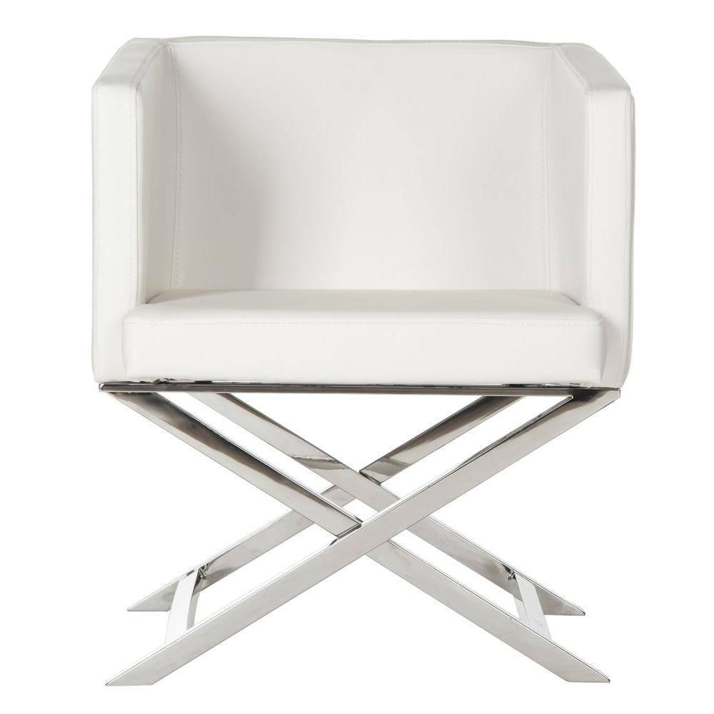 Celine Chair - FOX2033 - White/Chrome - Safavieh