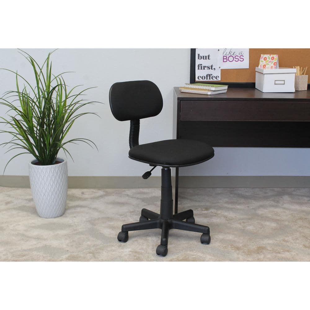 Fabric Steno Chair Black - Boss Office Products: Pneumatic Lift, Nylon Base, Swivel Casters