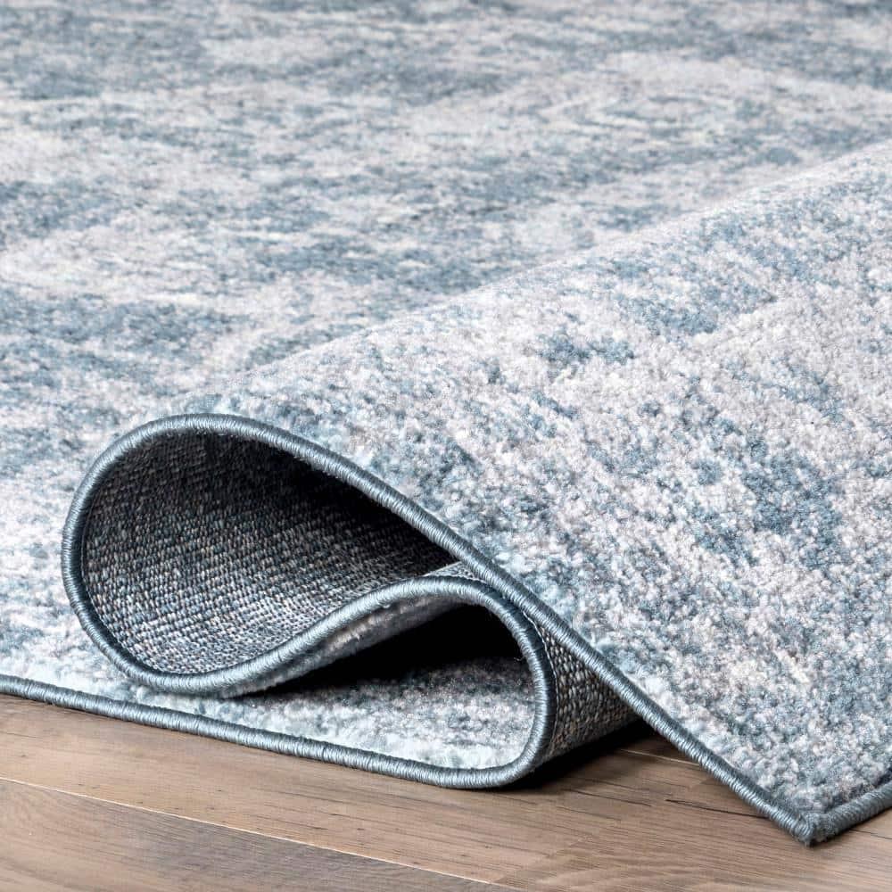 Nuloom 4x6 Justine Vintage Medallion Indoor Area Rug, Blue, Faded Persian Design, Stain Resistant, BedroomLiving Room, Kitchen,