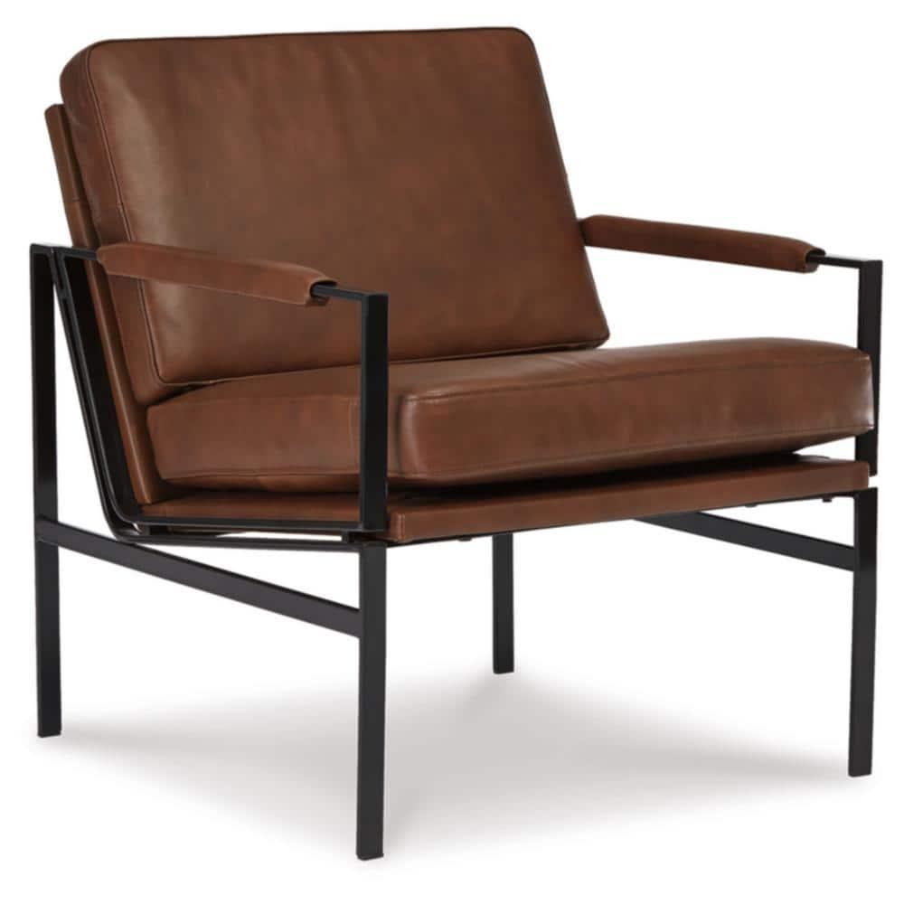 Signature Design by Ashley Contemporary Puckman Accent Chair Brown/Silver Finish