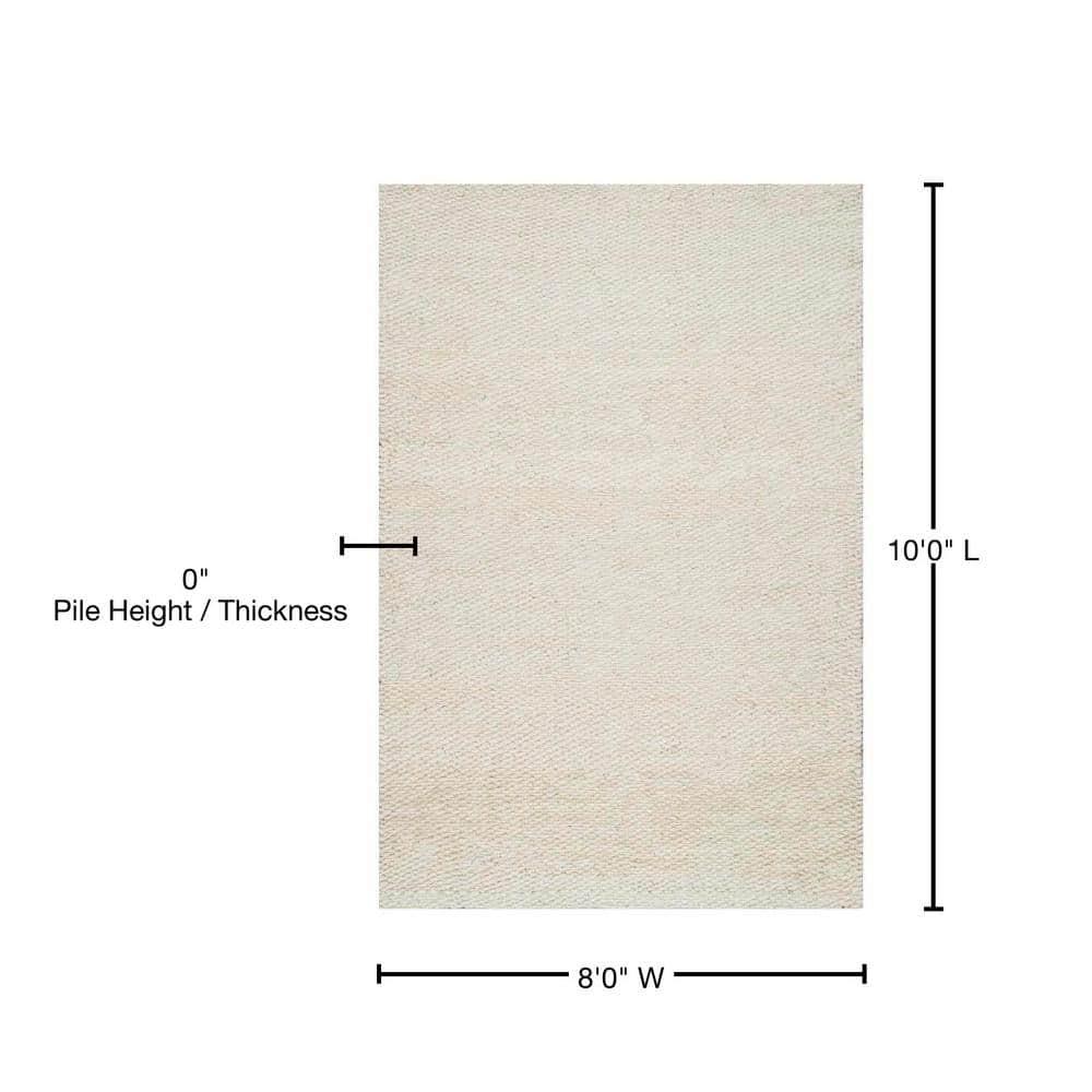 Nuloom Hailey Solid 8x10 Jute Indoor Area Rug for Dining Room Rug Neutral Rug Living Room Rug Kitchen, Off White