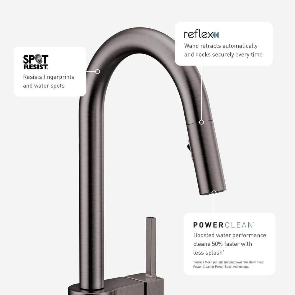 Moen Sleek MotionSense Wave Single Handle Pulldown Kitchen Faucet with Power Clean Technology
