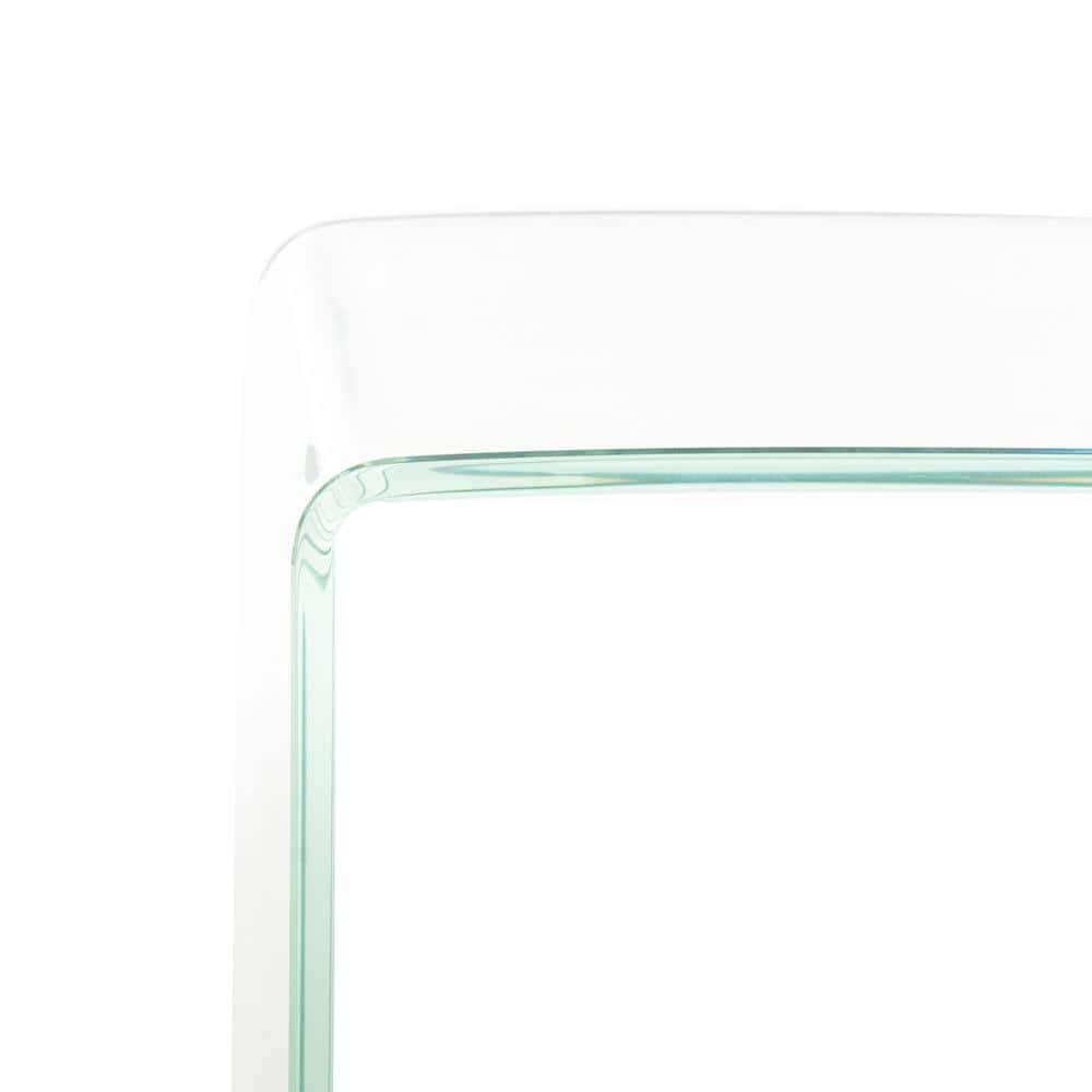 Crysta Ombre Glass Console Table - Clear/White - Safavieh