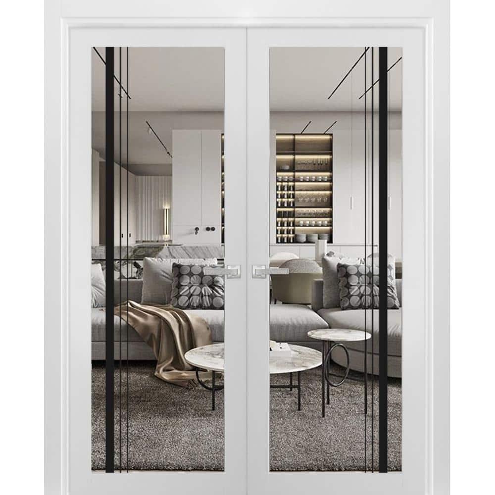 SARTODOORS 2566 Solid + Manufactured Wood Paneled French Doors